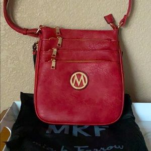 Red shoulder bag